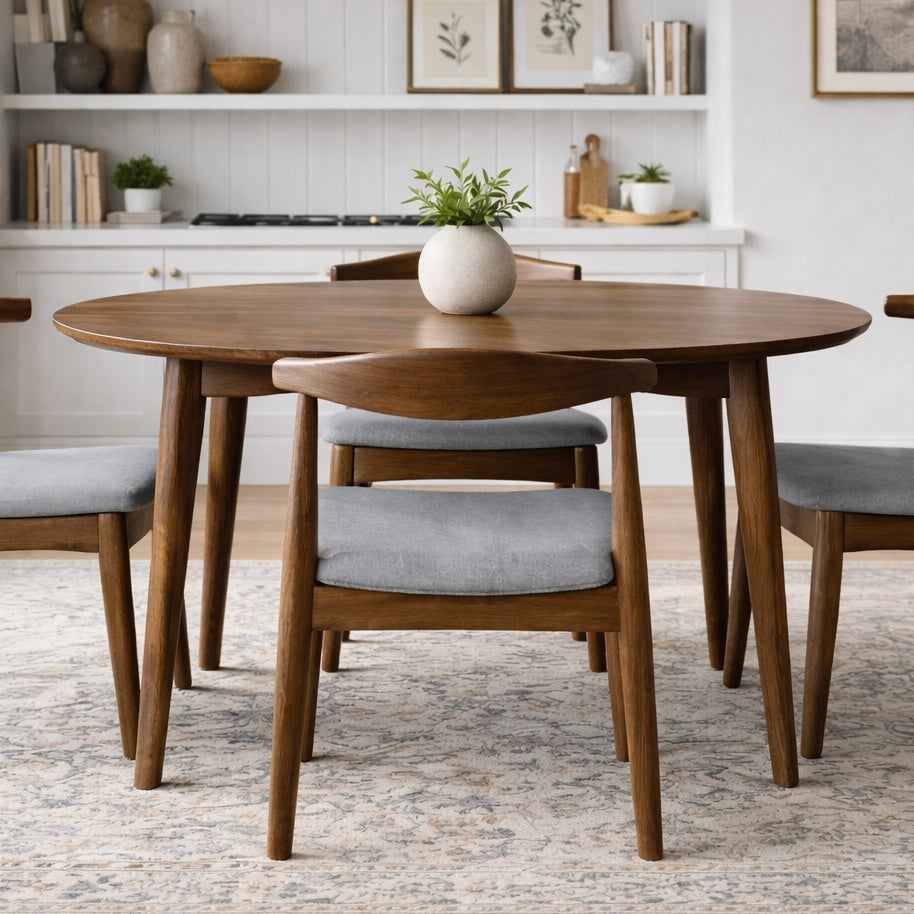 Juliet Grey Fabric Dining Chair Set | Danish-Inspired Mid-Century Design | MidinMod