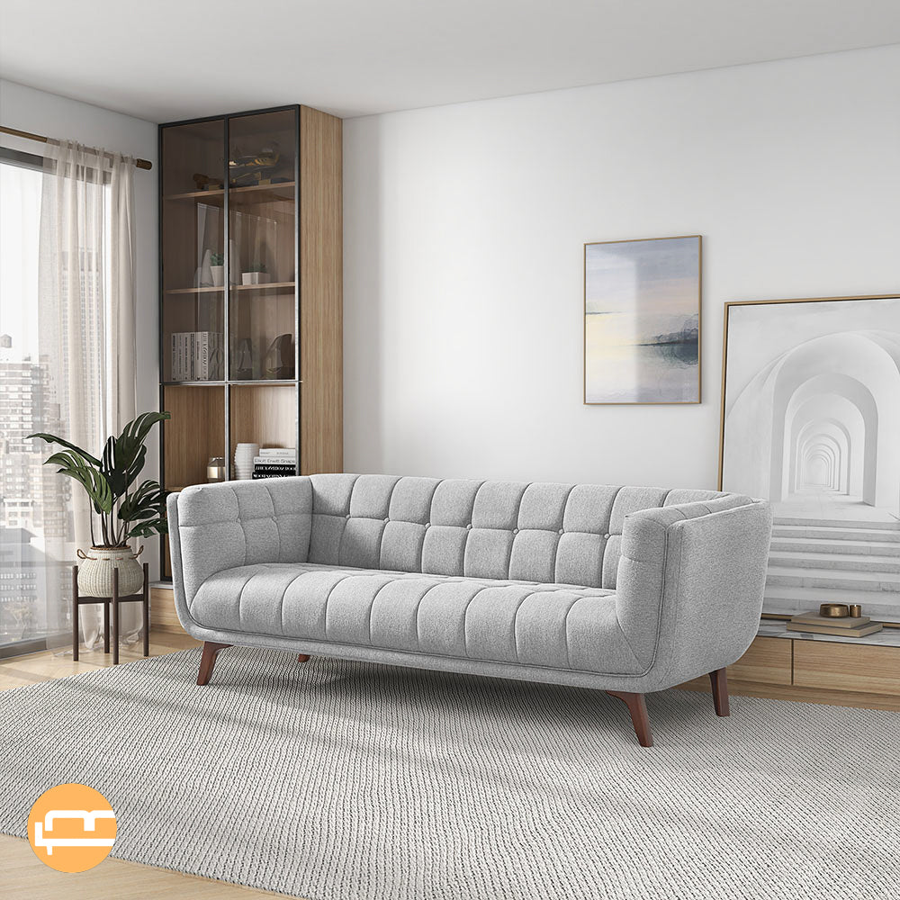 Kano Large Light Gray Fabric Sofa - MidinMod