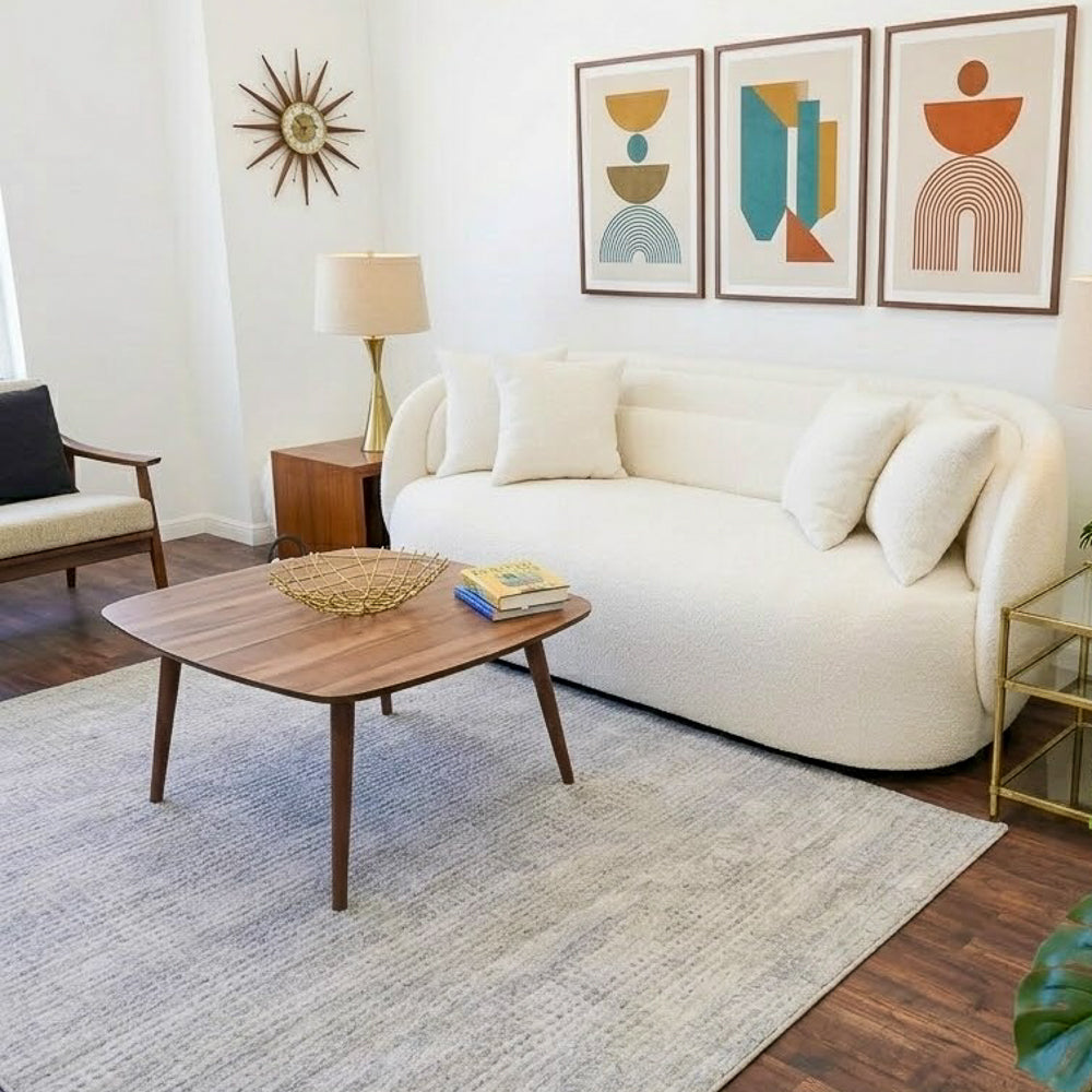 Kare Modern Square Walnut Center Table | Minimalist Symmetry | MidinMod