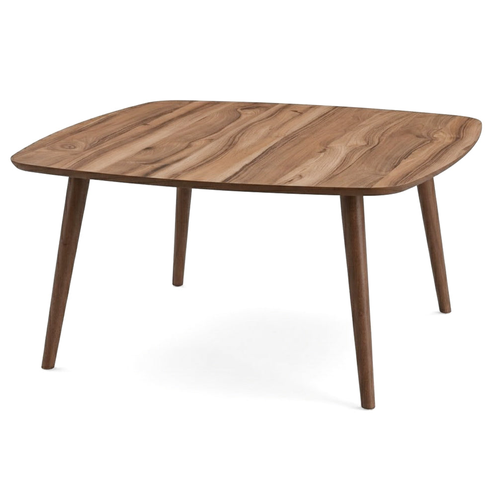 Kare Modern Square Walnut Center Table | Minimalist Symmetry | MidinMod