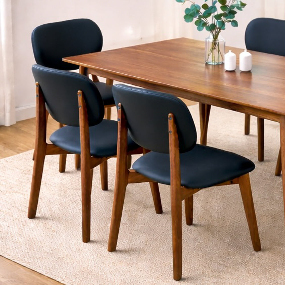 Kinsey Modern Black Vegan Leather Dining Chairs | Set of 2 | MidinMod