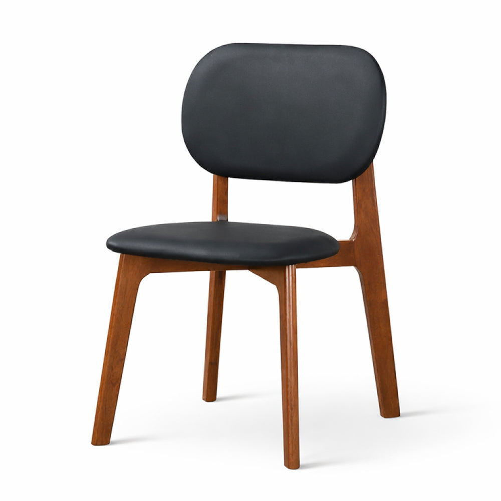 Kinsey Modern Black Vegan Leather Dining Chairs | Set of 2 | MidinMod