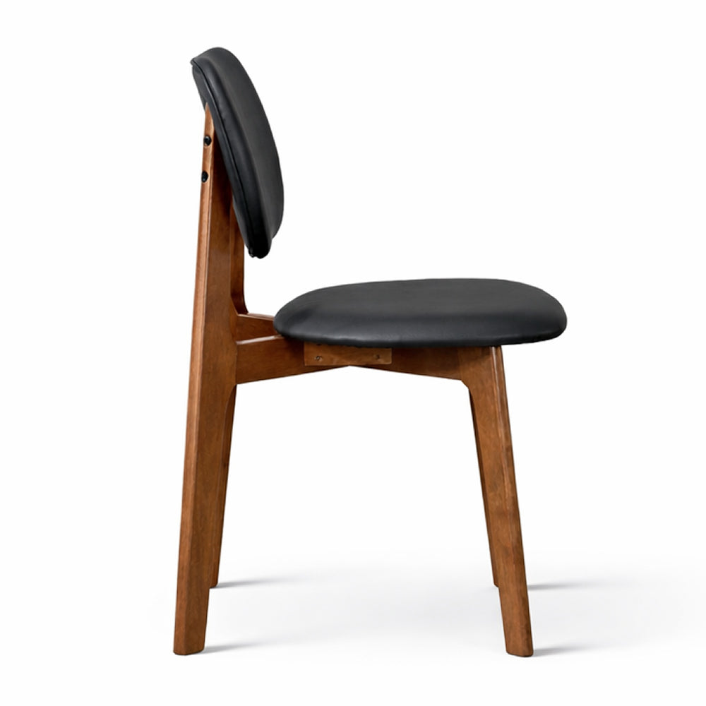 Kinsey Modern Black Vegan Leather Dining Chairs | Set of 2 | MidinMod