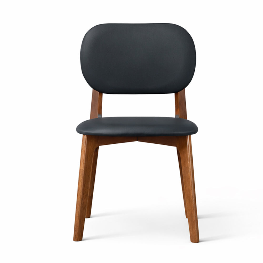 Kinsey Modern Black Vegan Leather Dining Chairs | Set of 2 | MidinMod