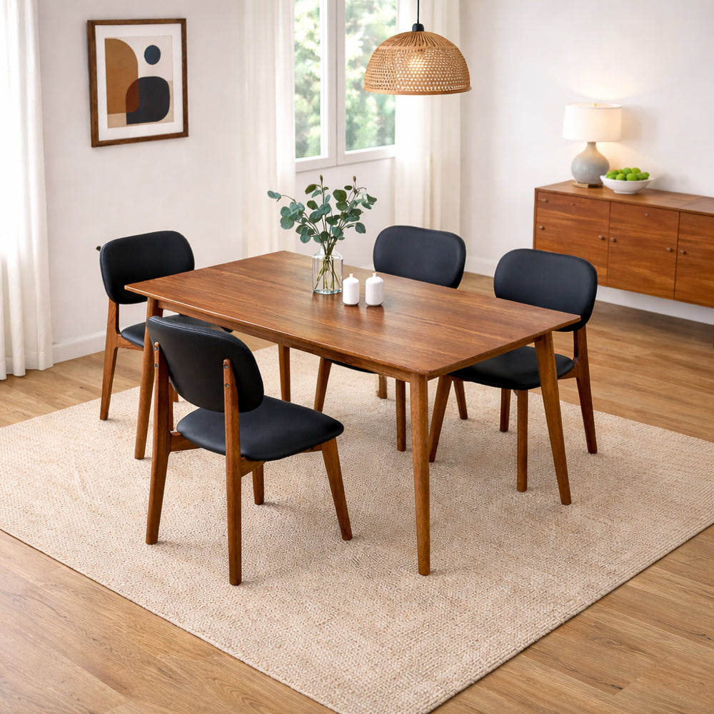 Kinsey Modern Black Vegan Leather Dining Chairs | Set of 2 | MidinMod
