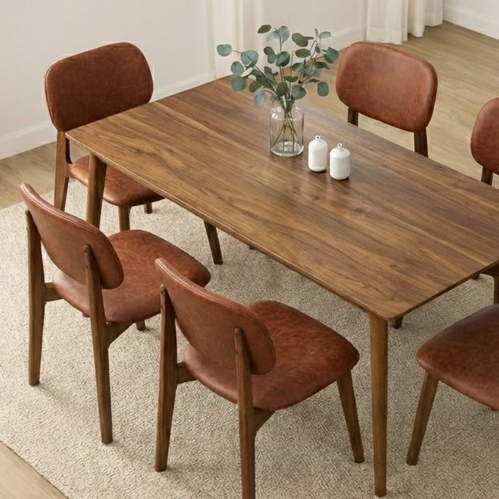 Kinsey Modern Brown Vegan Leather Dining Chairs | Set of 2 | MidinMod