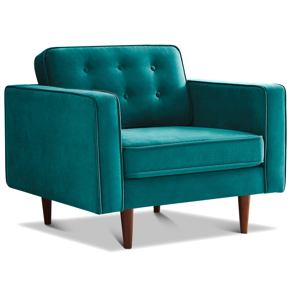 Kirby Teal Velvet Arm Chair