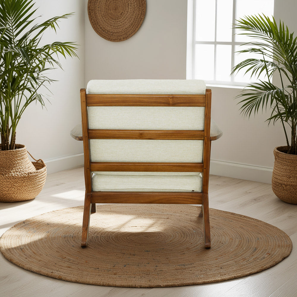 Kyle CreamLinen Lounge Chair - MidinMod