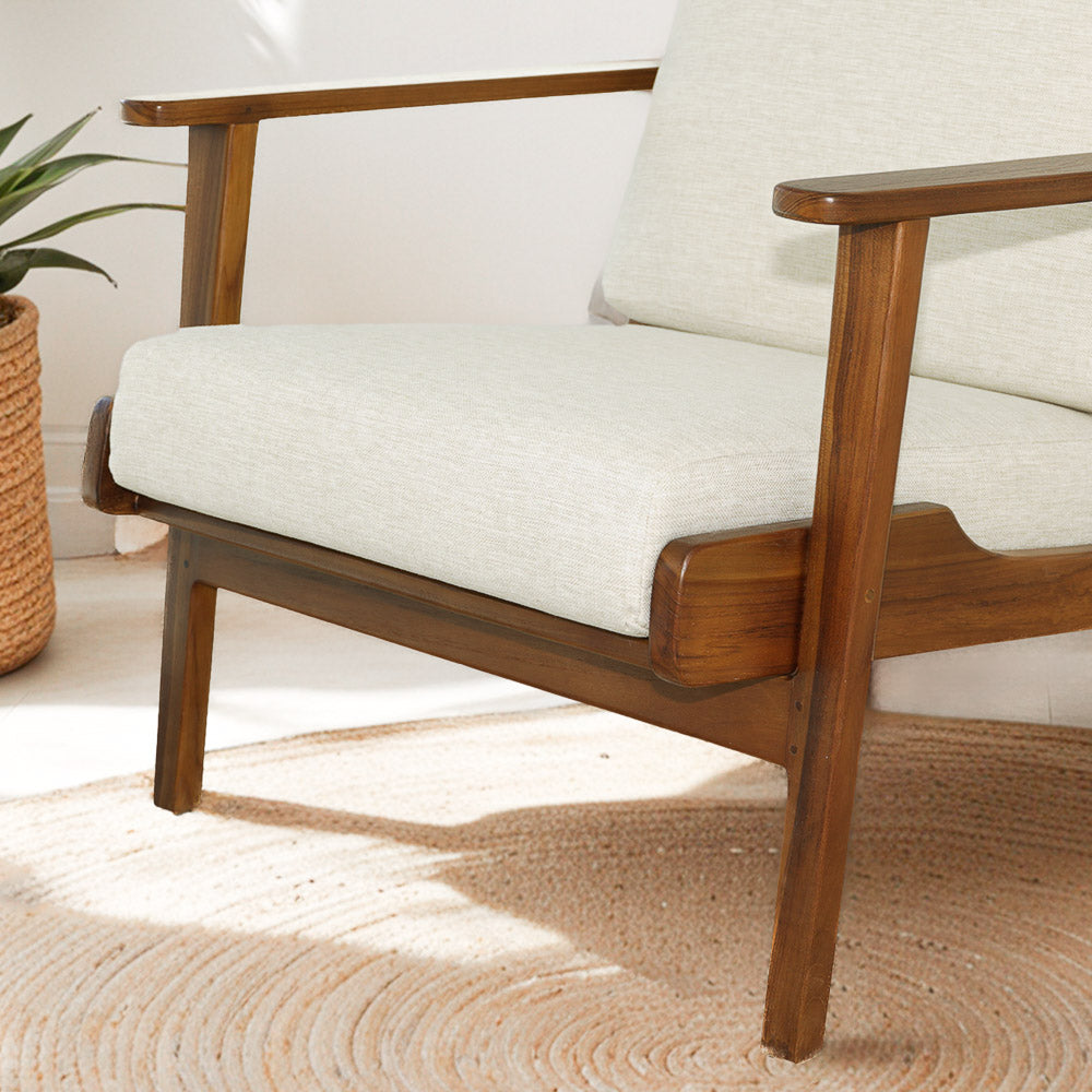 Kyle CreamLinen Lounge Chair - MidinMod