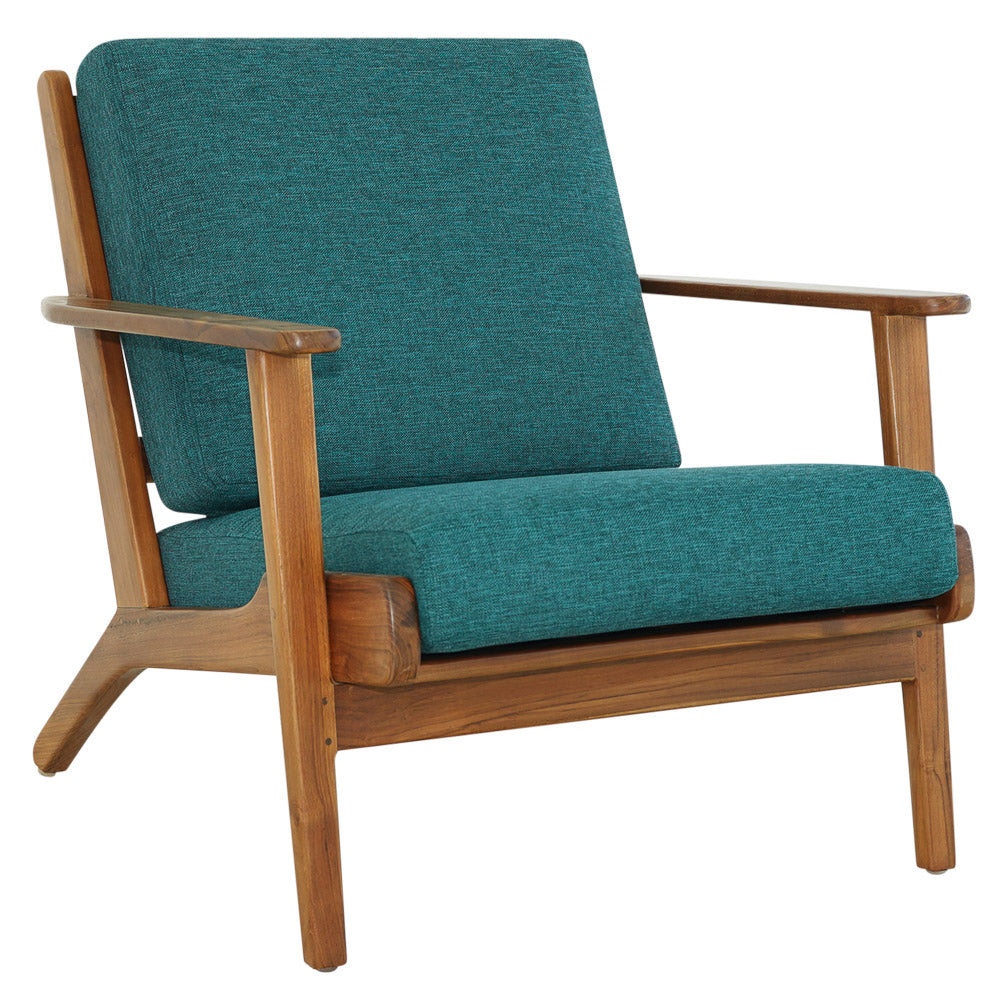 Kyle Teal Linen Lounge Chair - MidinMod