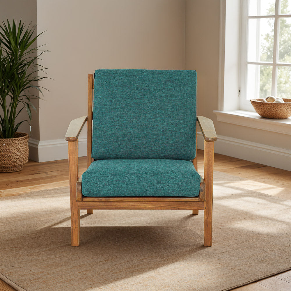 Kyle Teal Linen Lounge Chair - MidinMod