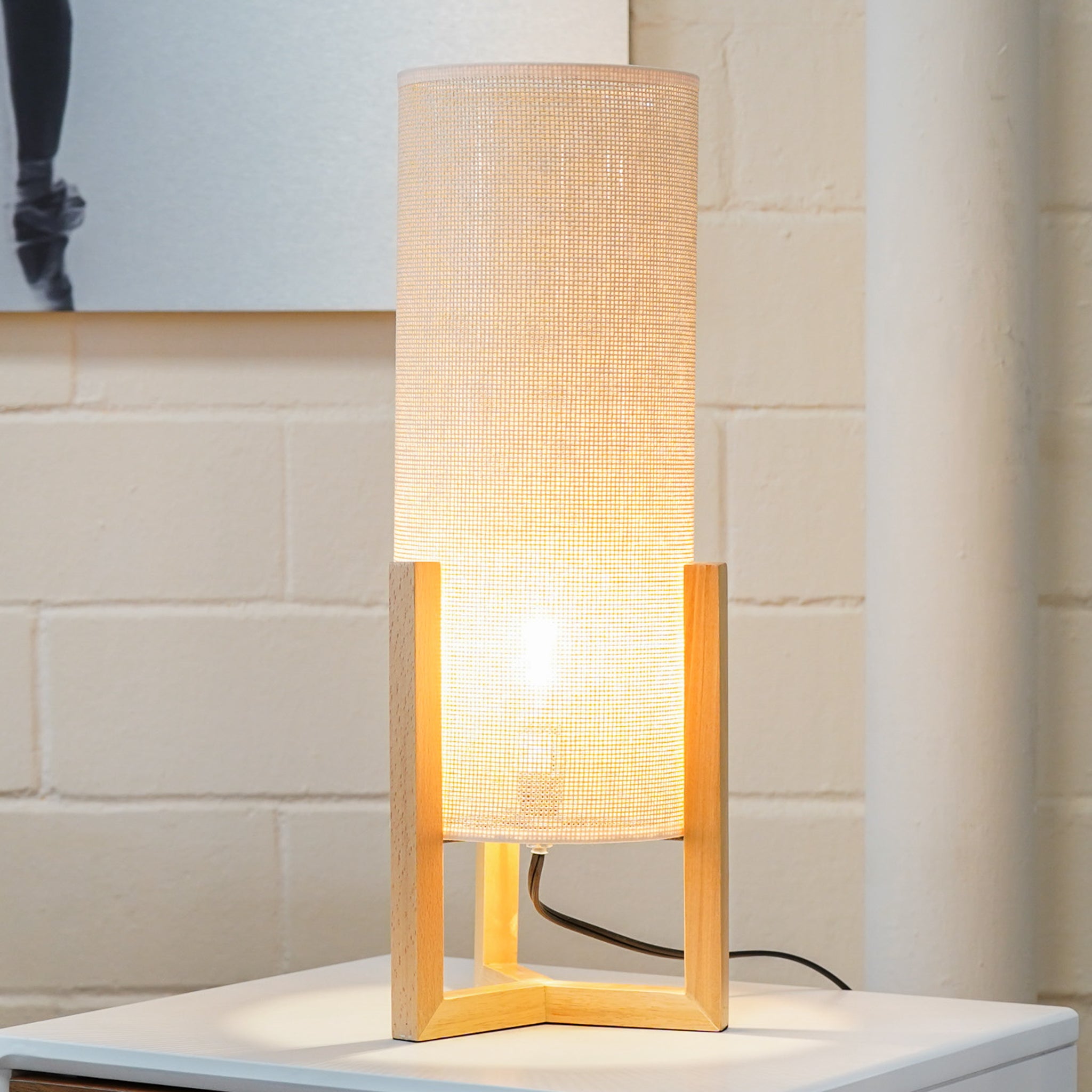 Lantern Table Lamp - Oak - Natural - MidinMod