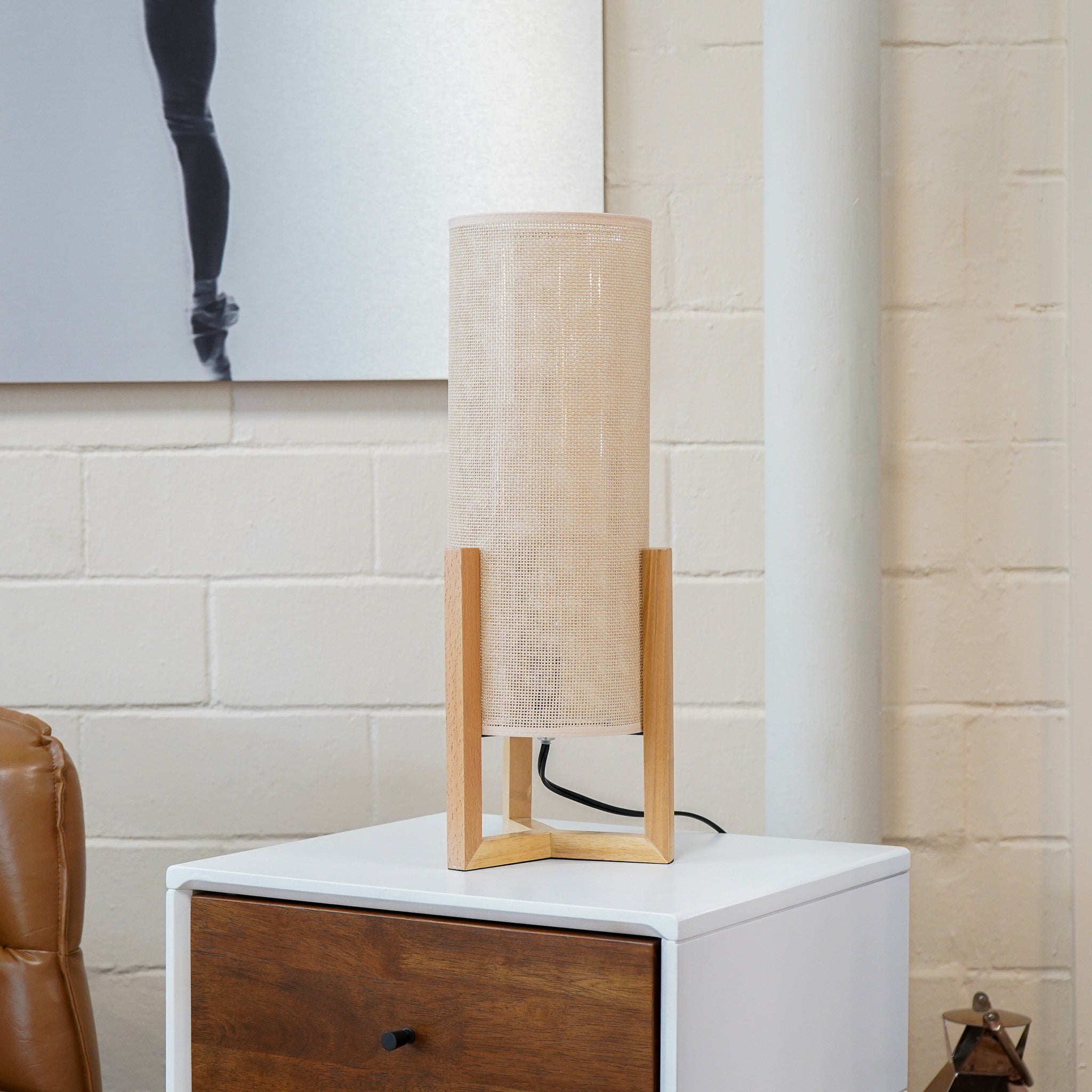 Lantern Table Lamp - Oak - Natural - MidinMod