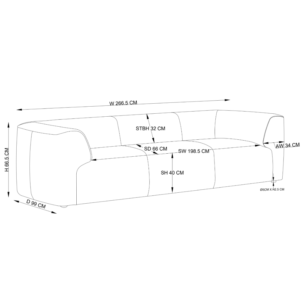 Leanne Tan Leather Sofa