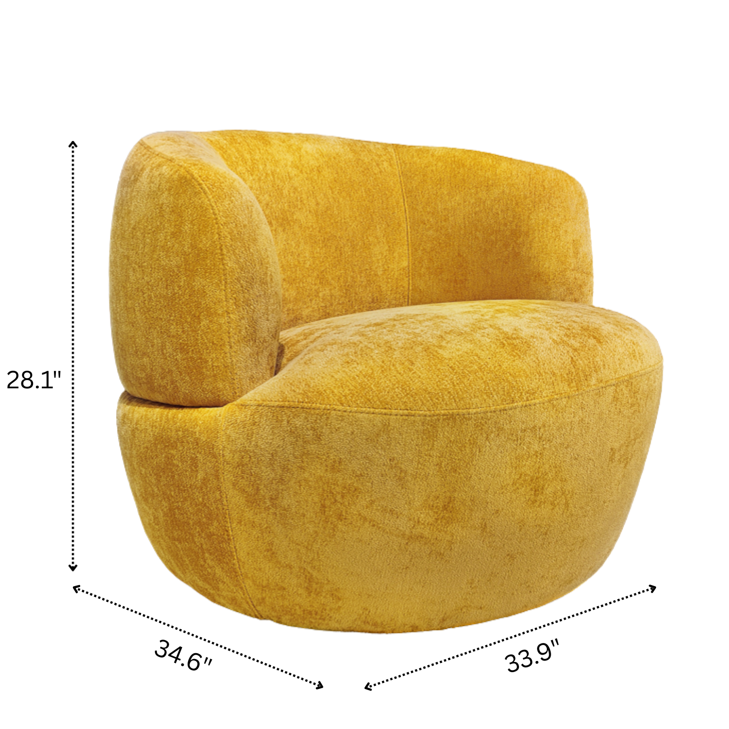 Lemon Modern Soft Chenille Swivel Accent Chair with Spherical Base - MidinMod