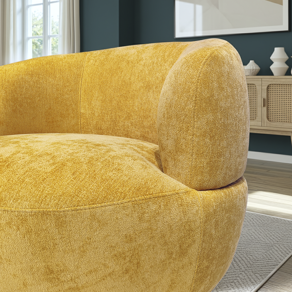 Lemon Modern Soft Chenille Swivel Accent Chair with Spherical Base - MidinMod