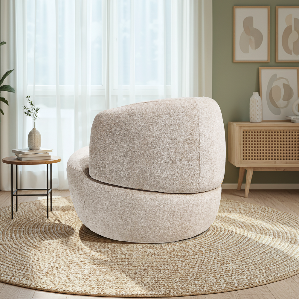 Lemon Modern Soft Chenille Swivel Accent Chair with Spherical Base - MidinMod