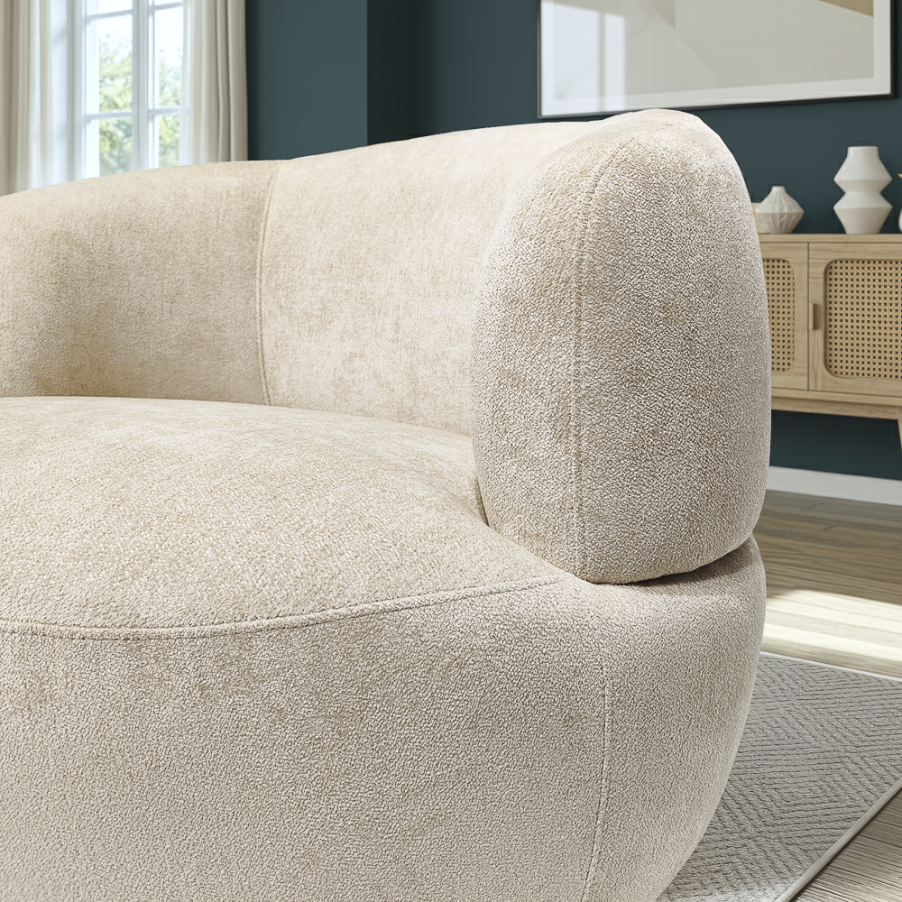 Lemon Modern Soft Chenille Swivel Accent Chair with Spherical Base - MidinMod