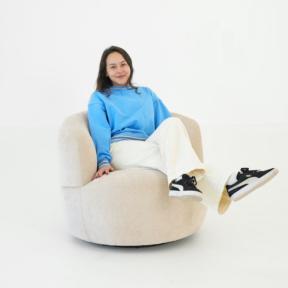 Lemon Modern Soft Chenille Swivel Accent Chair with Spherical Base - MidinMod