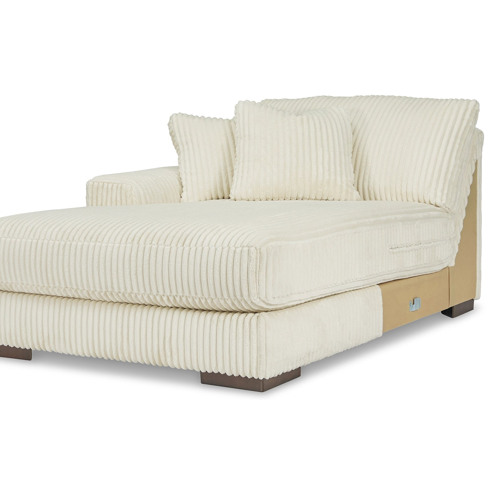 Lindyn Ivory Textured Cord Double Chaise Sectional | MidinMod
