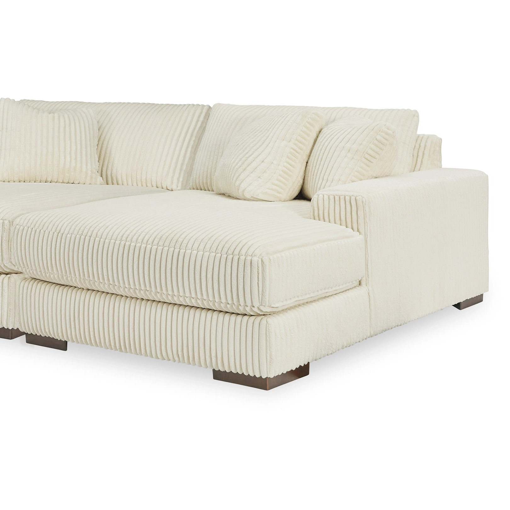 Lindyn Ivory Textured Cord Double Chaise Sectional | MidinMod