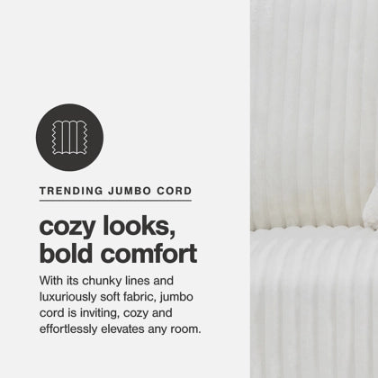 Lindyn Ivory Textured Cord Double Chaise Sectional | MidinMod