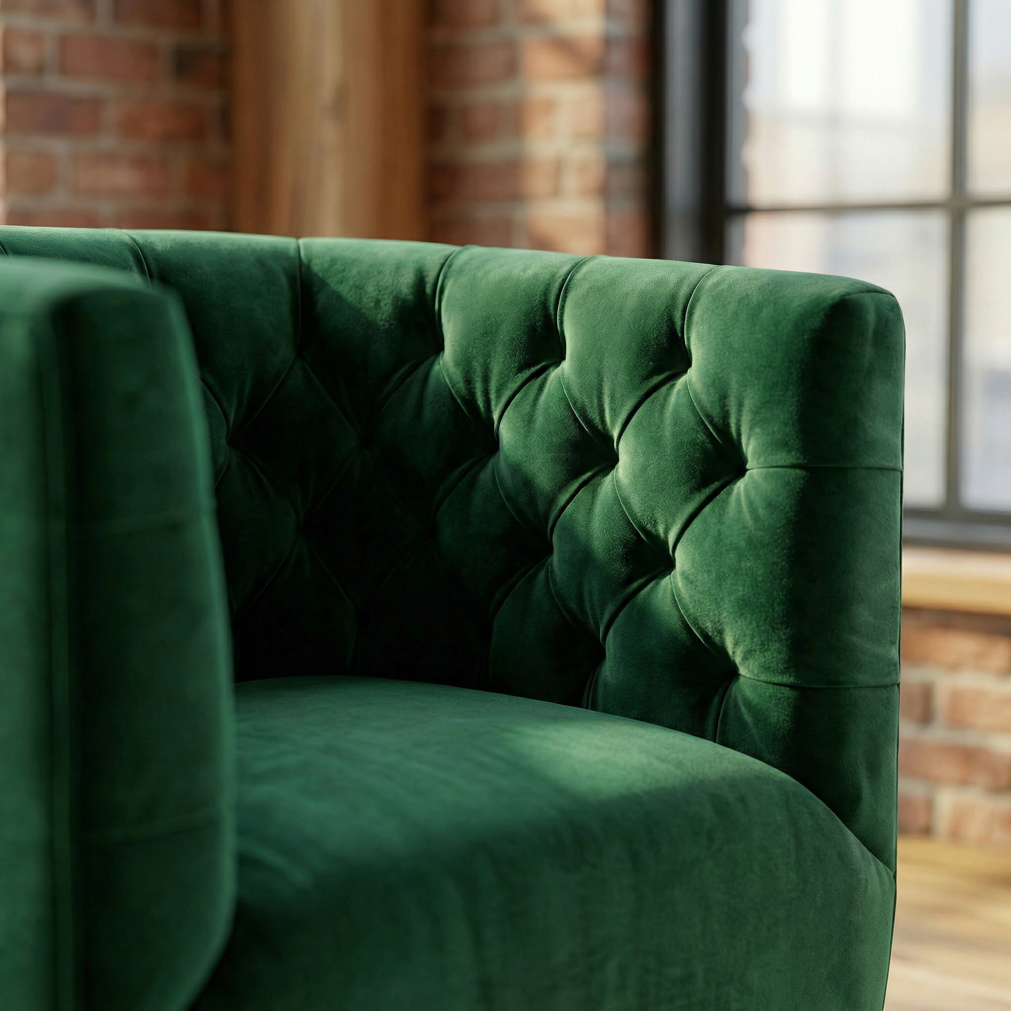 Lotte Swivel Chair | Forest Green Performance Velvet | MidinMod