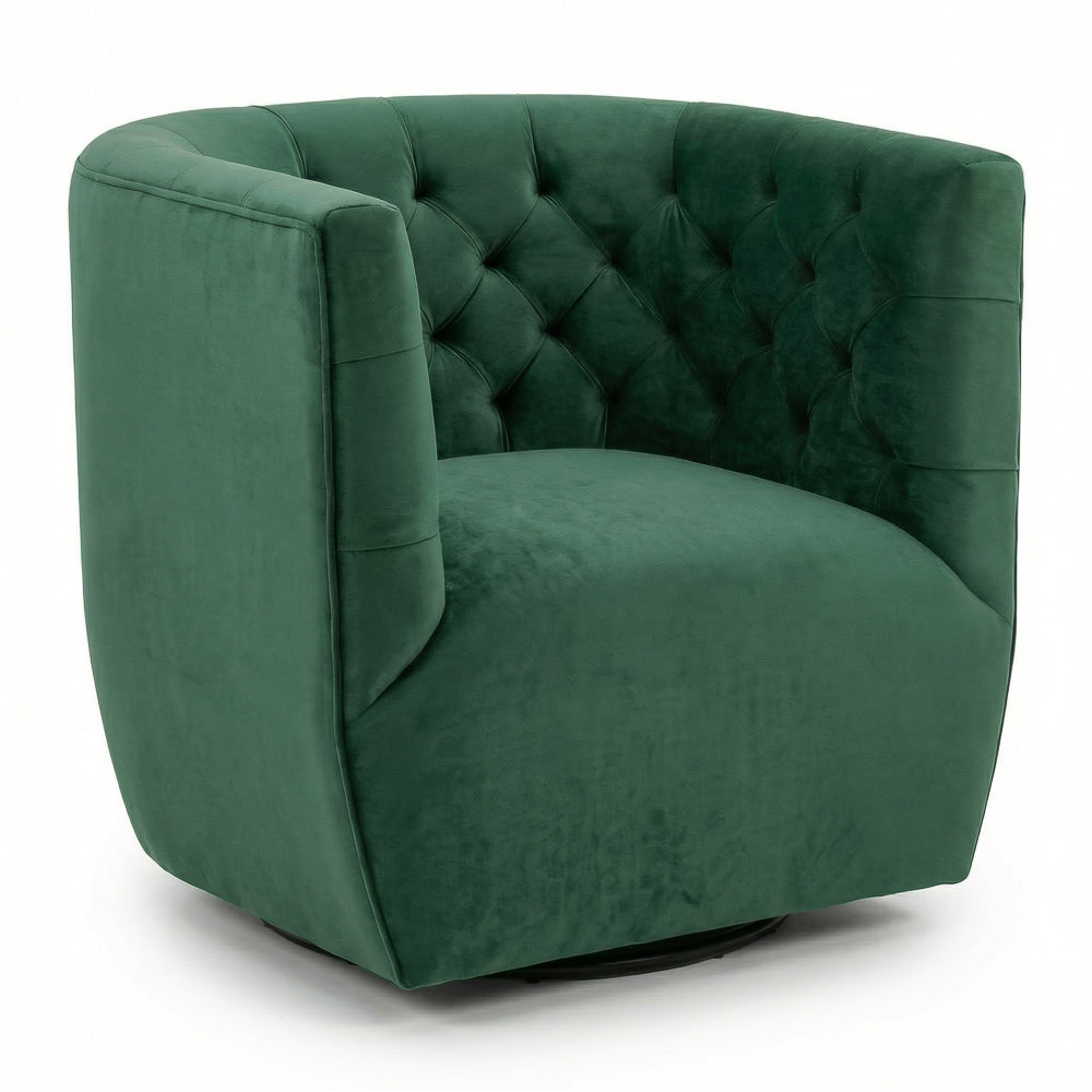 Lotte Swivel Chair | Forest Green Performance Velvet | MidinMod