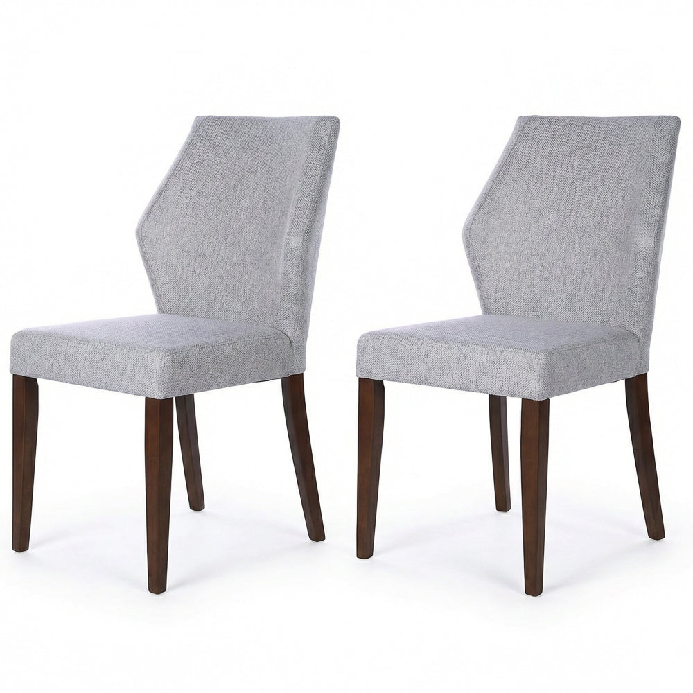 Lowe Modern Light Grey Fabric Dining Chair Set | MidinMod