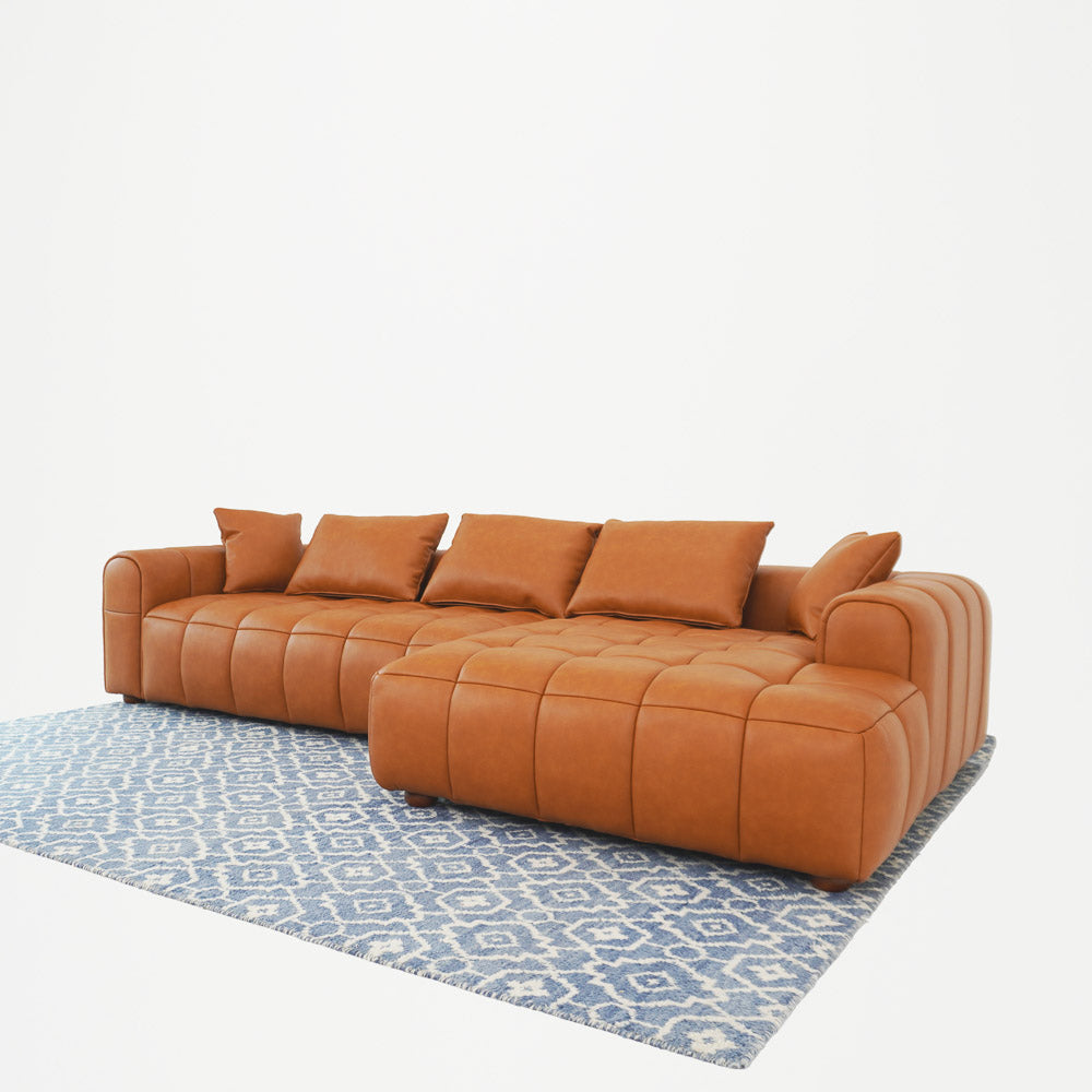 Luca Sectional Right - Cognac Leather