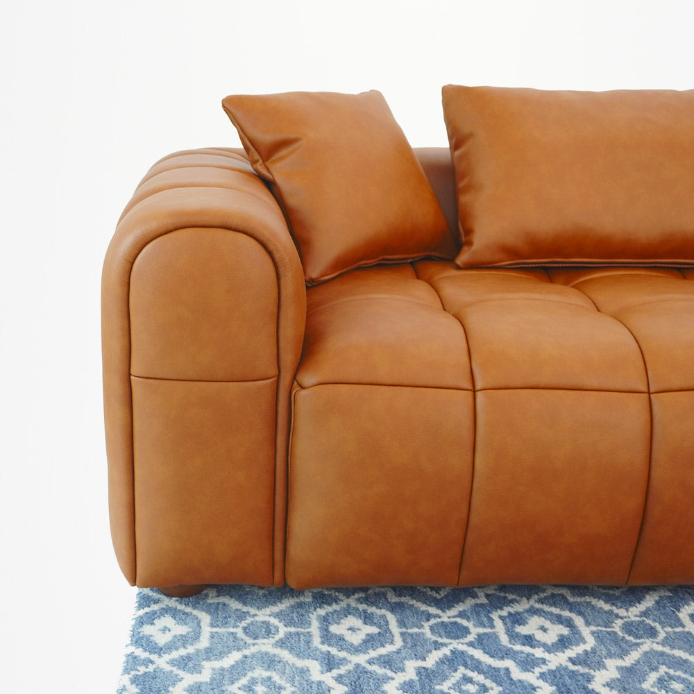 Luca Sectional Right - Cognac Leather
