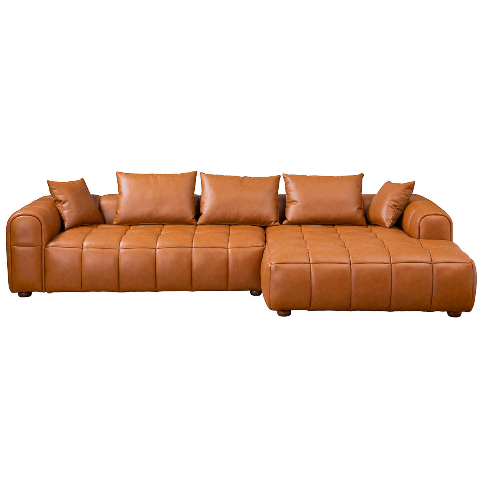 Luca Sectional Right - Cognac Leather