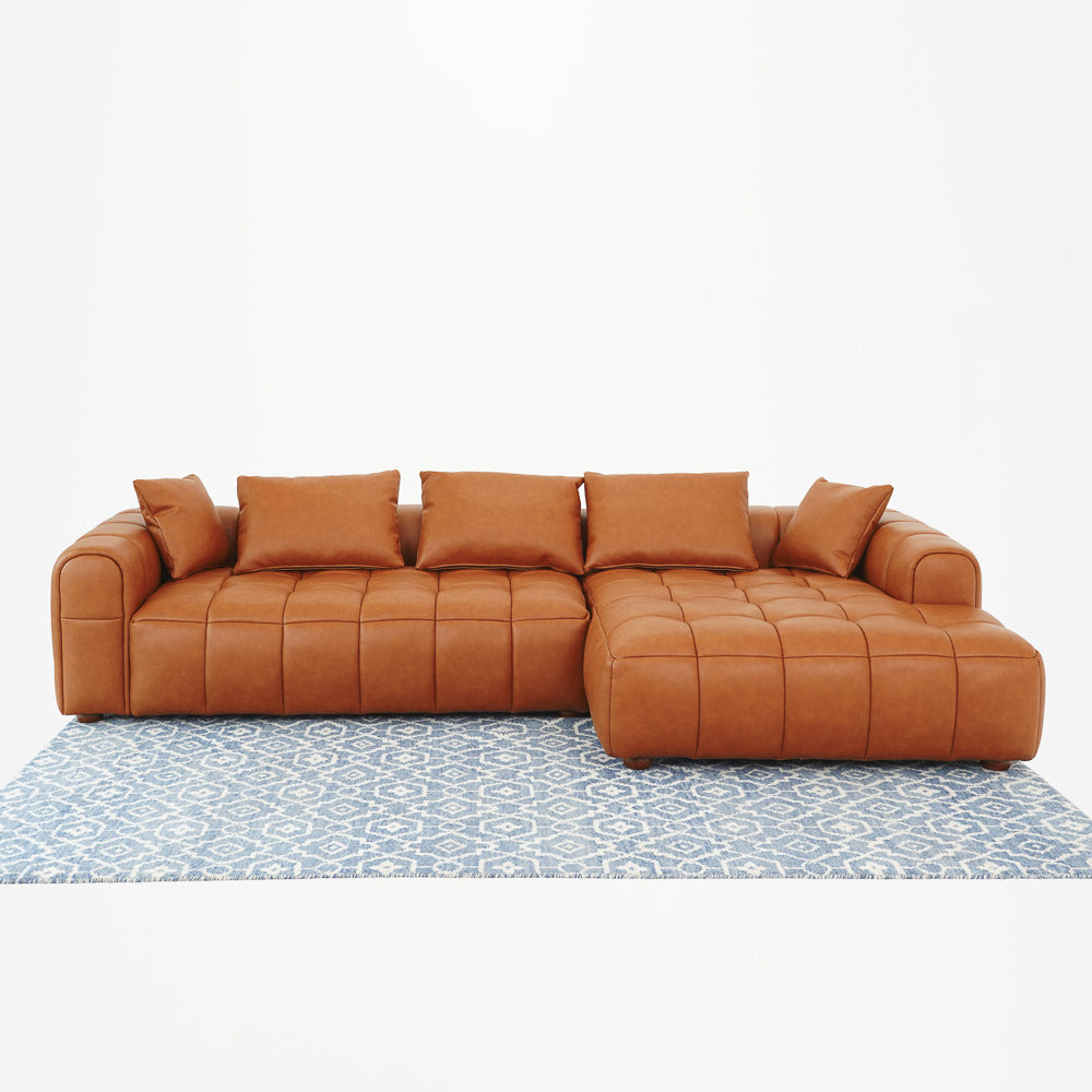 Luca Sectional Right - Cognac Leather