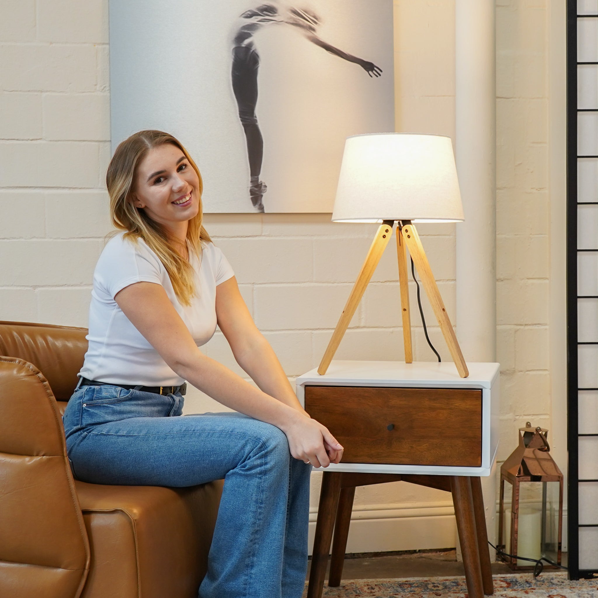 Lyra Three Legged Wooden Bar Table Lamp - MidinMod