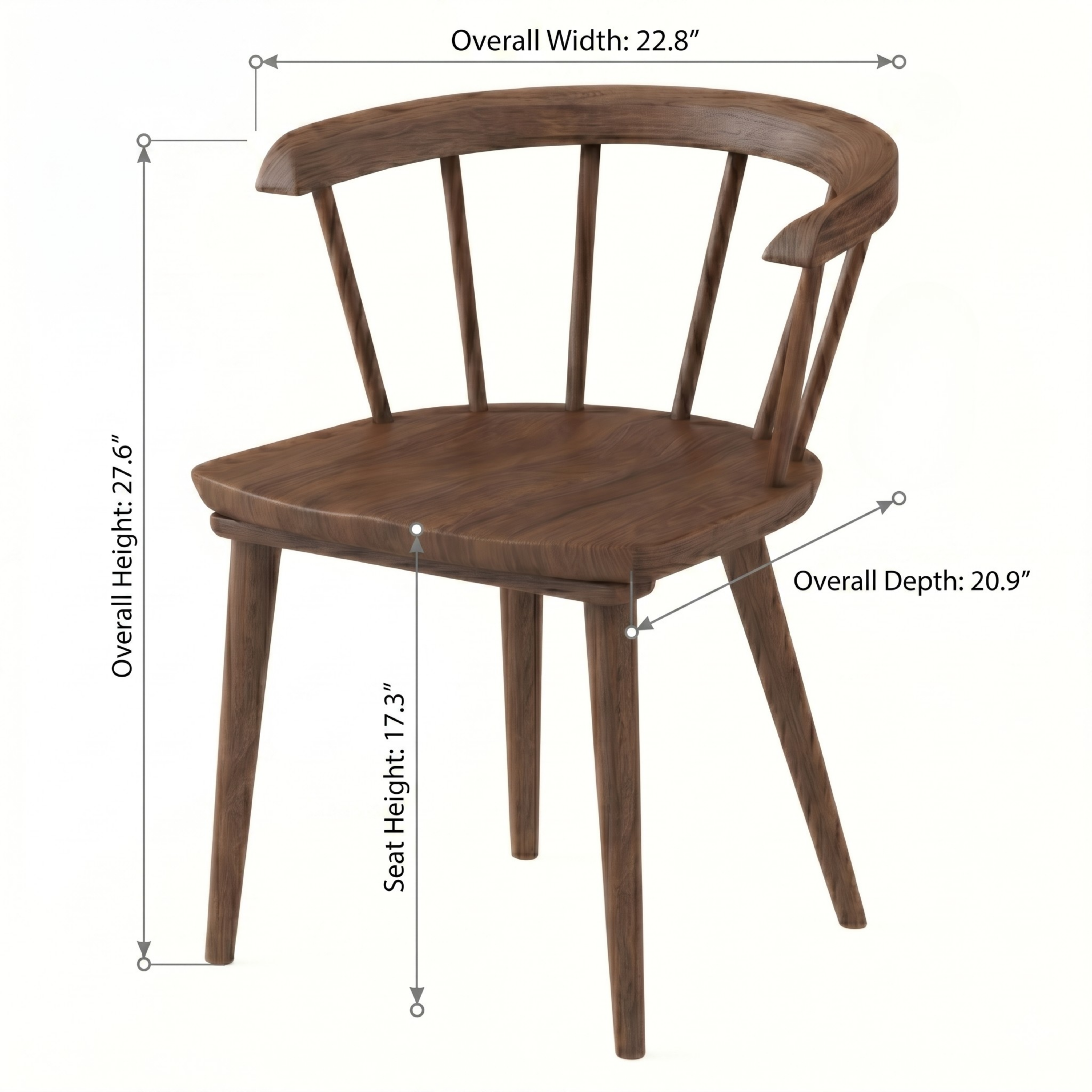 Mabel Mid-Century Modern Solid Wood Dining Chair - MidinMod