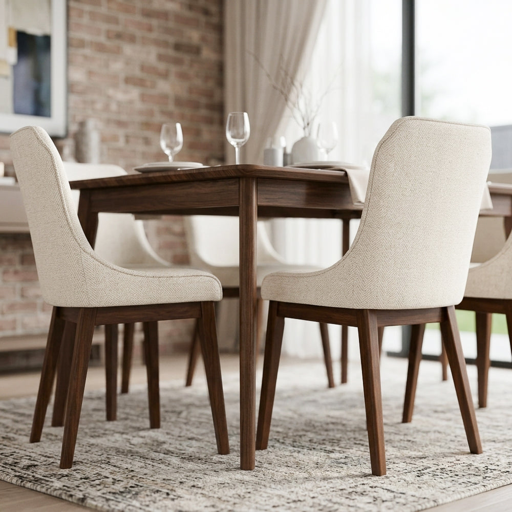 Magnolia Modern Fabric Dining Chair Set | Mid-Century Sophistication | MidinMod