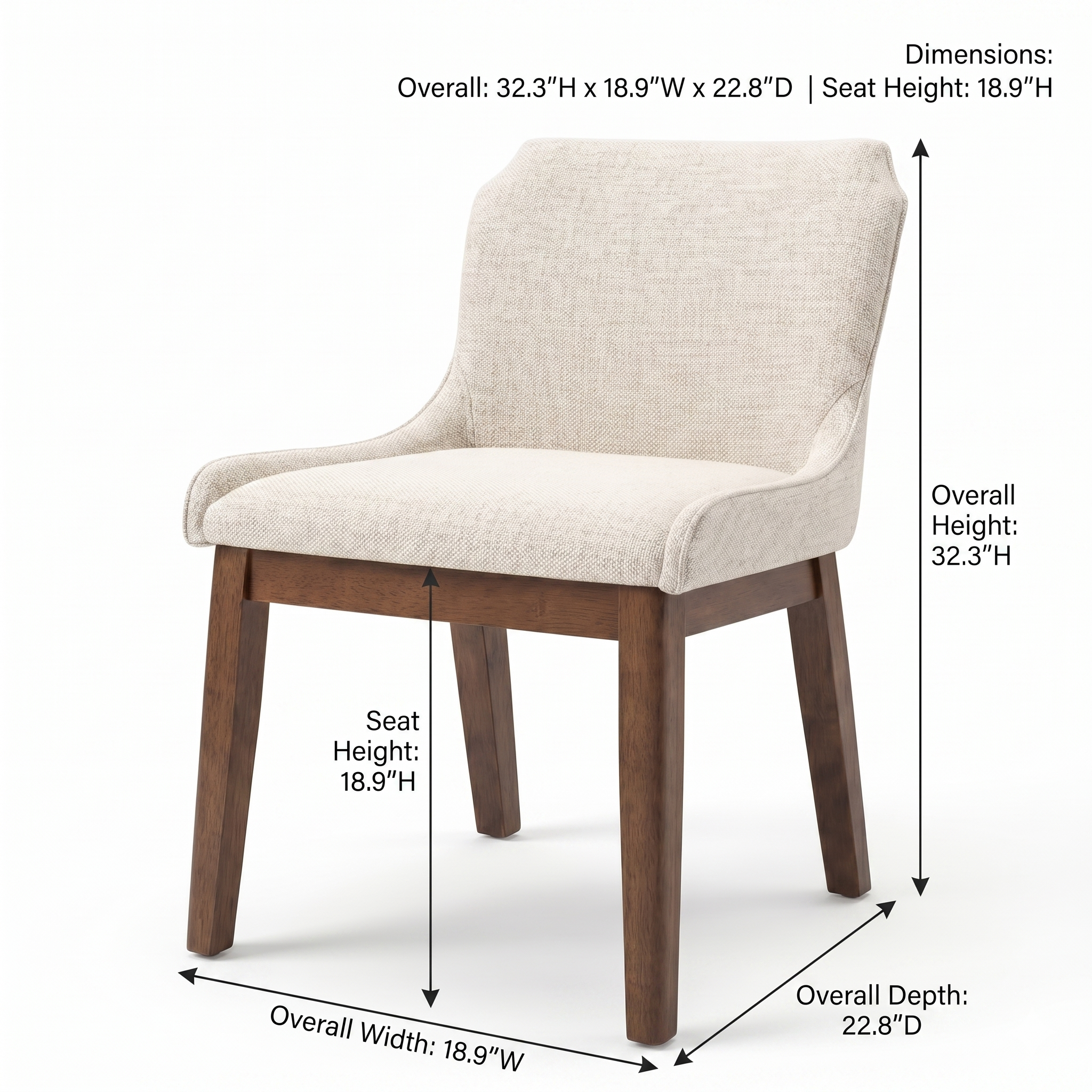 Magnolia Modern Fabric Dining Chair Set | Mid-Century Sophistication | MidinMod