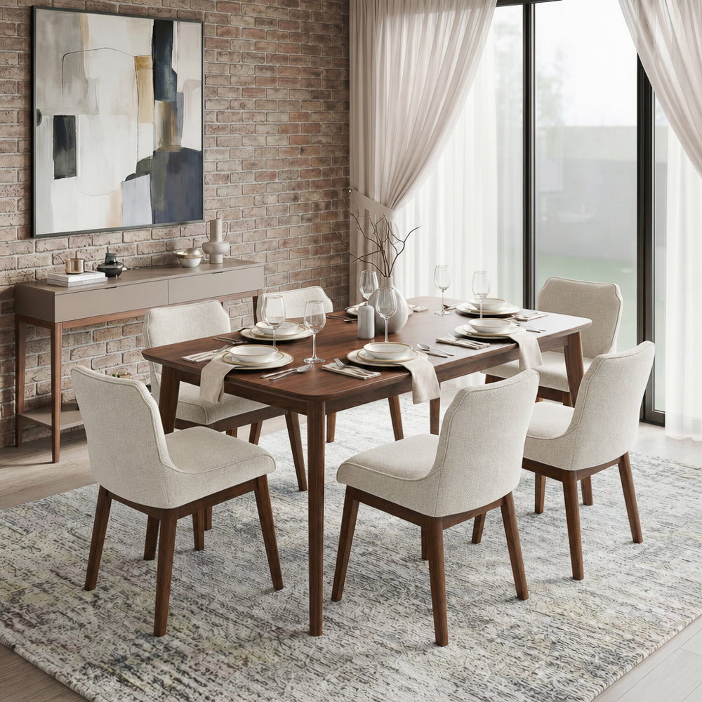 Magnolia Modern Fabric Dining Chair Set | Mid-Century Sophistication | MidinMod