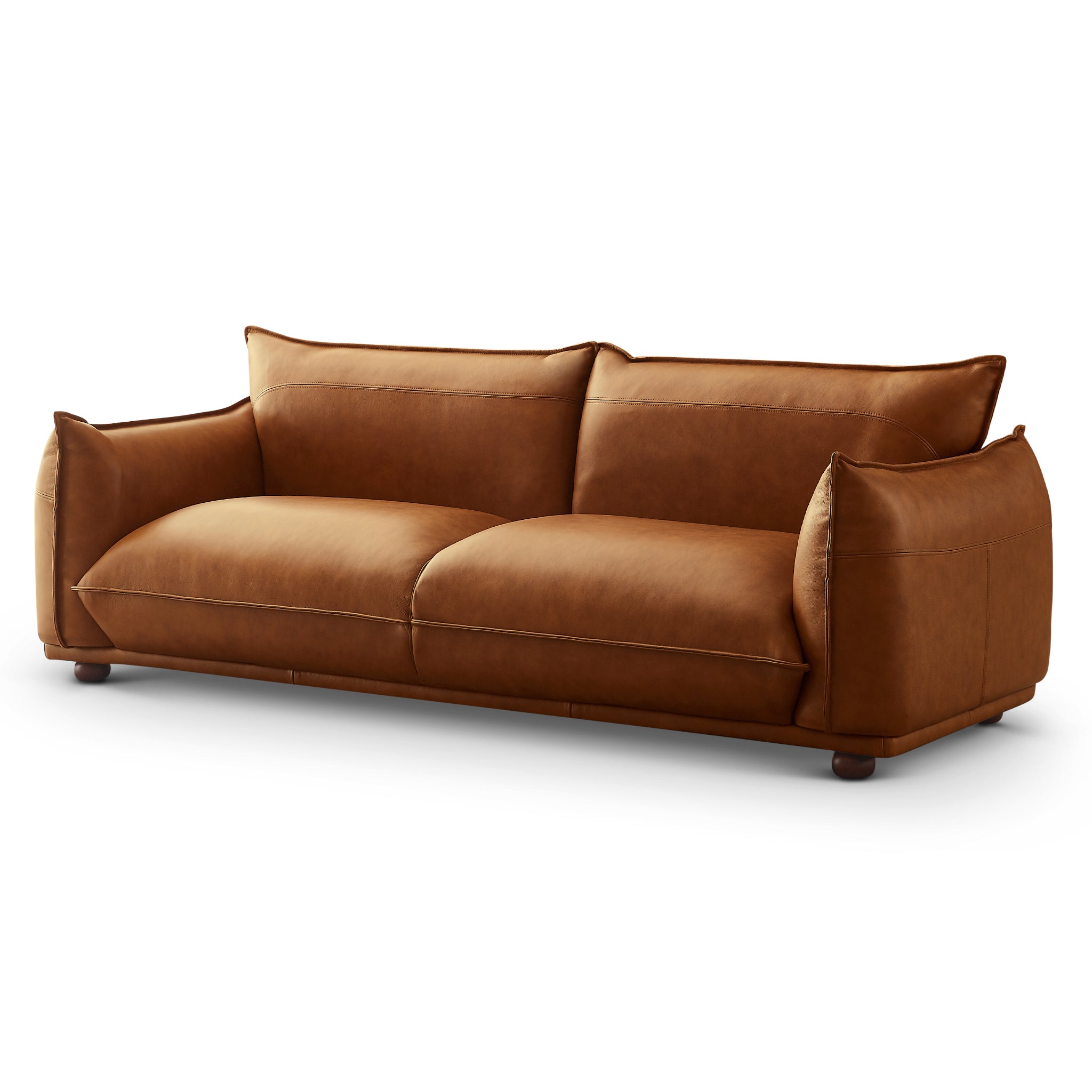 Mansfield Cognac Leather Sofa - MidinMod
