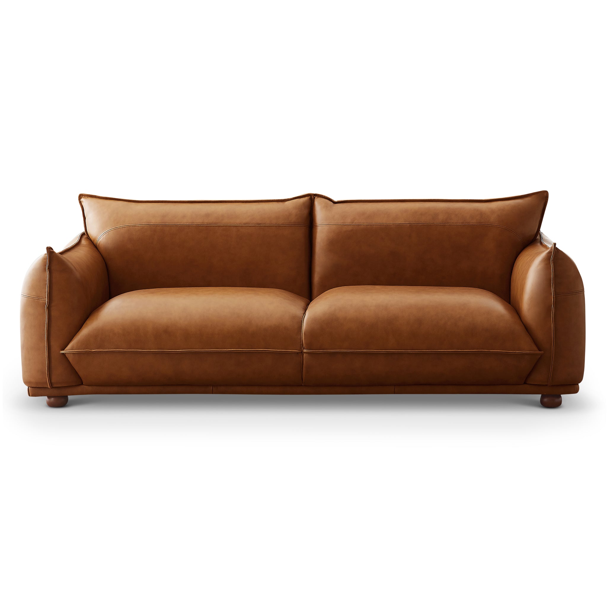 Mansfield Cognac Leather Sofa - MidinMod