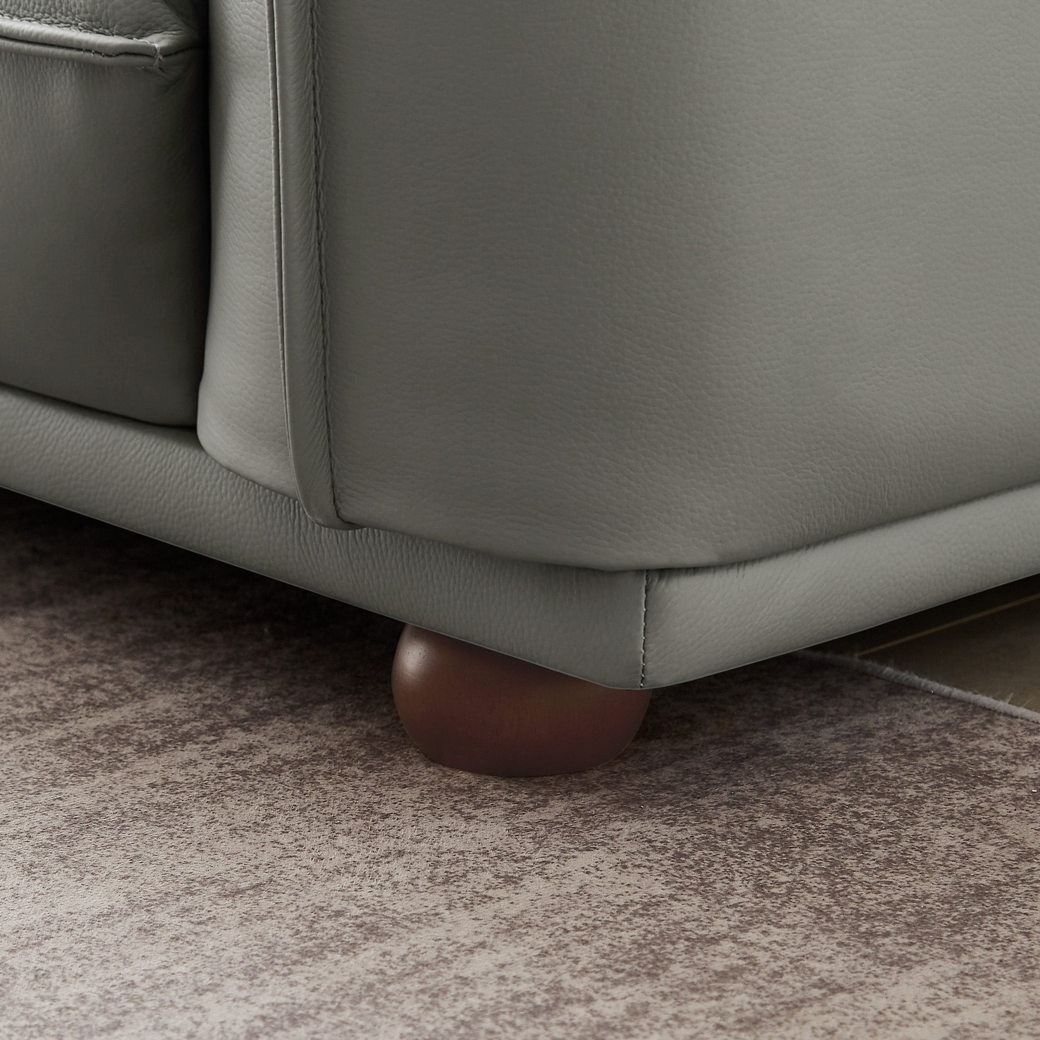Mansfield Grey Leather Sofa - MidinMod