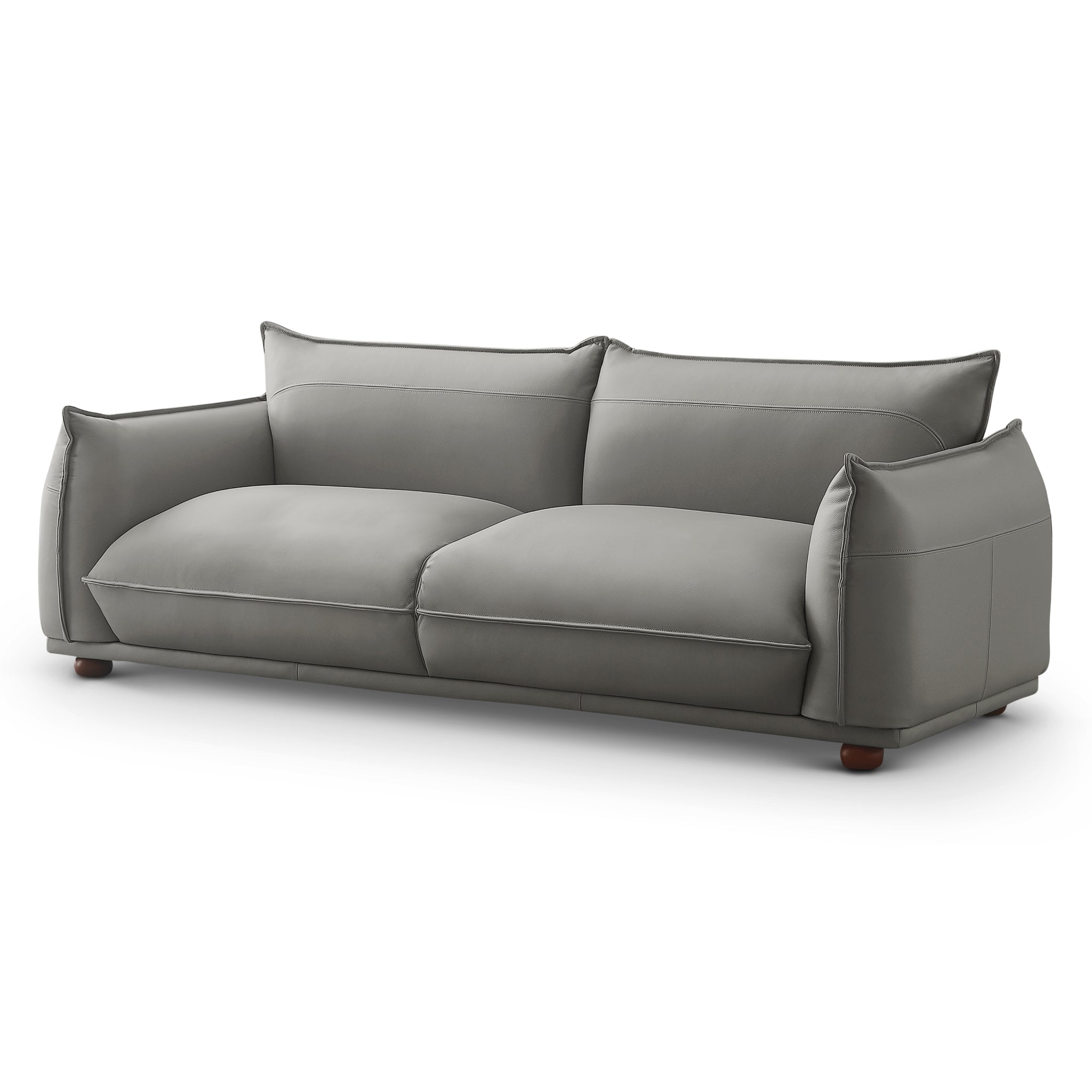Mansfield Grey Leather Sofa - MidinMod