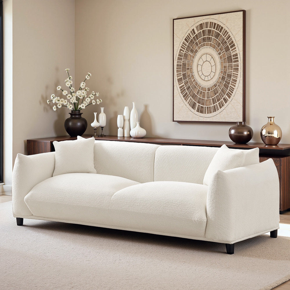 Mansfield Luxury Cream Boucle Sofa - MidinMod