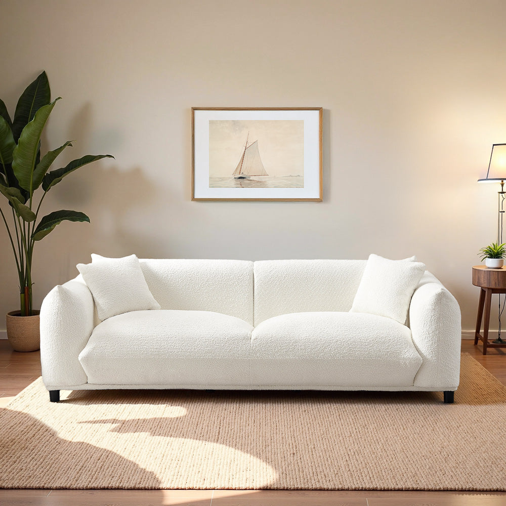 Mansfield Luxury Cream Boucle Sofa - MidinMod