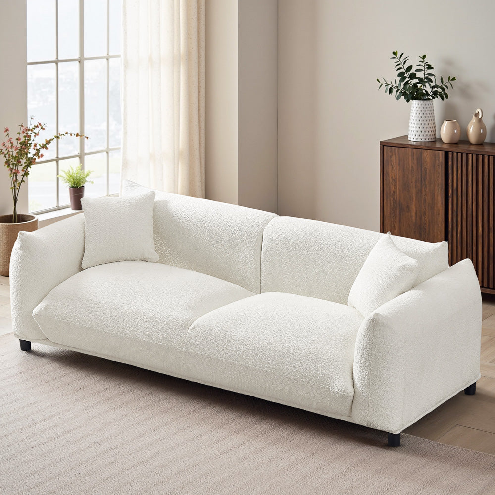 Mansfield Luxury Cream Boucle Sofa - MidinMod