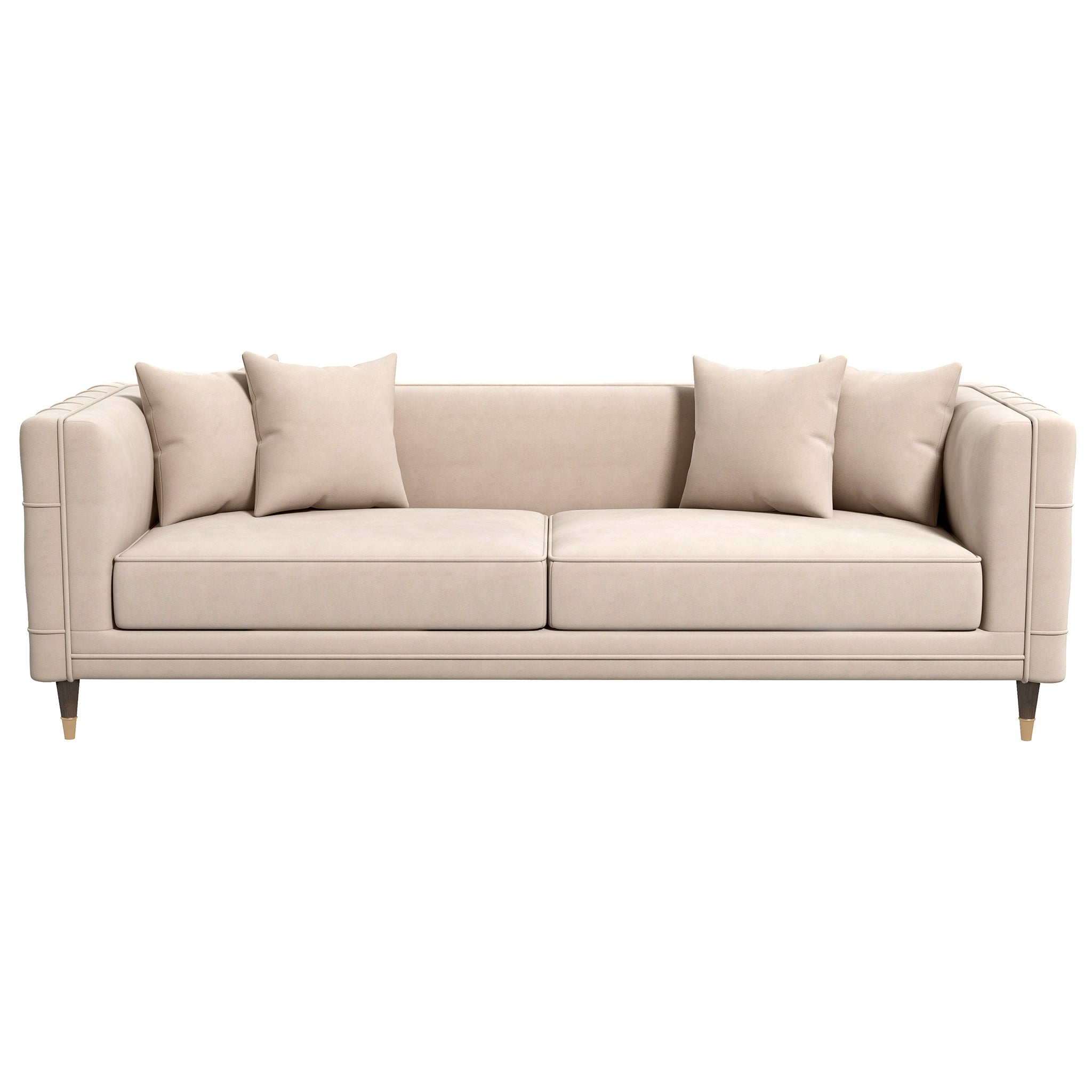 Mara Light Cream Velvet Sofa