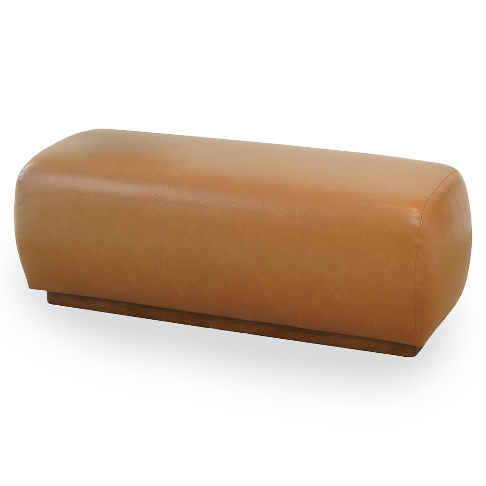 Marin Vegan Tan Leather Bench - MidinMod