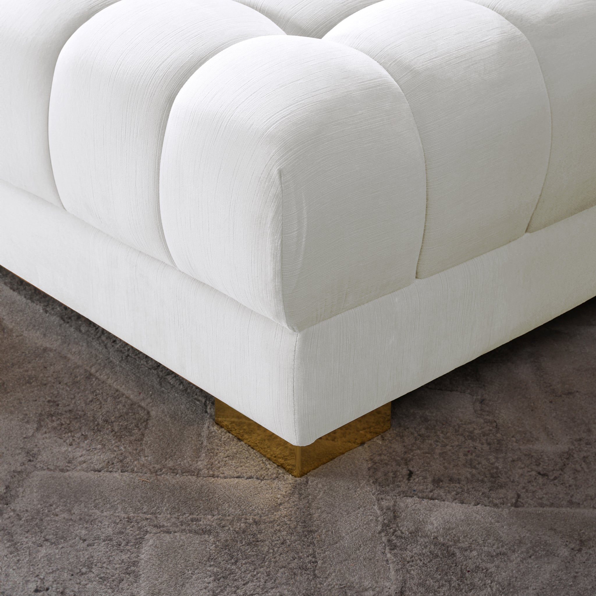 Mayford Ivory Velvet U-Shape Corner Sofa - MidinMod