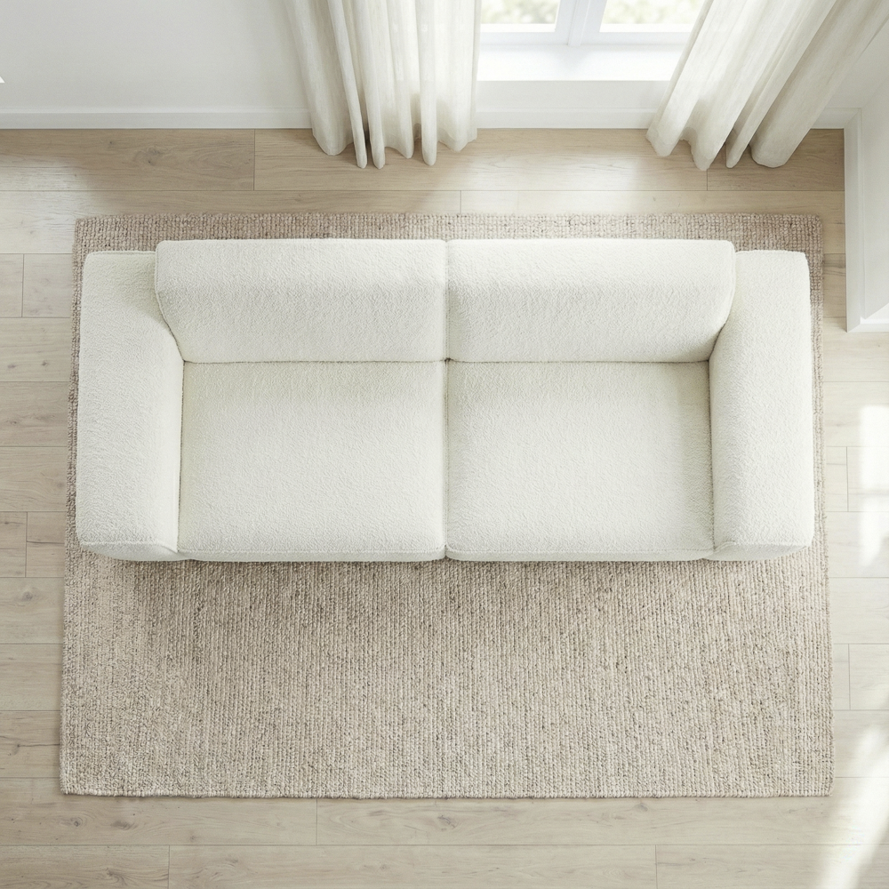 Medford Japandi Boucle Sofa with Wide Square Arms | MidinMod