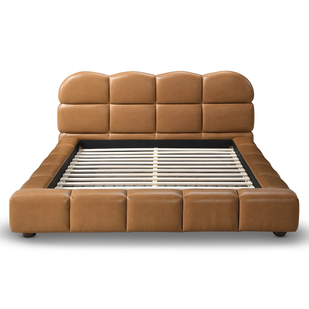 Melania Tan Vegan Leather Queen Bed - MidinMod